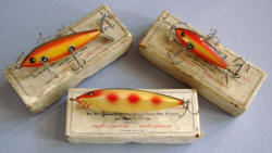 Heddon 300 Fat Body Musky Minnow Crackle Back Fishing Lure & Original Box