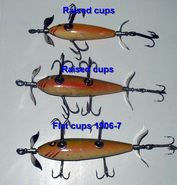 Heddon 1906 vs 1908 lure bodies and cups