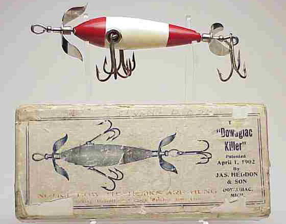 Heddon Dowagiac Centennial Edition 4 3/4 Wood Vamp fishing lure, box and  manual all in near mint condition - AAA Auction and Realty