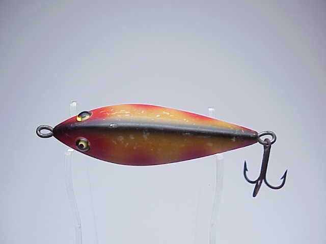 Original Heddon's Dowagiac Fishing Lures Reverse Painted Glass Sign