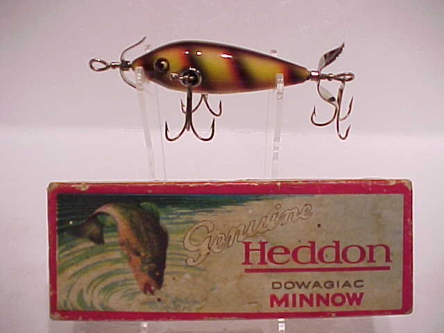 Heddon 300 Fat Body Musky Minnow Crackle Back Fishing Lure & Original Box