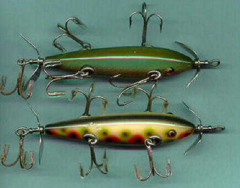 Vintage Pflueger Green Crackleback Fishing Lure RARE