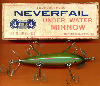 Pflueger Neverfail fishing lure minnows, colors, and boxes