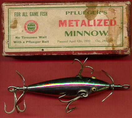 Pflueger Neverfail fishing lure minnows, colors, and boxes